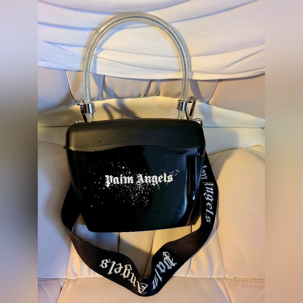 PALM ANGELS PAD LOCK HARD SHELL PURSE/BAG